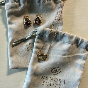 Kendra Scott Set-Grey Stone and Rose Gold